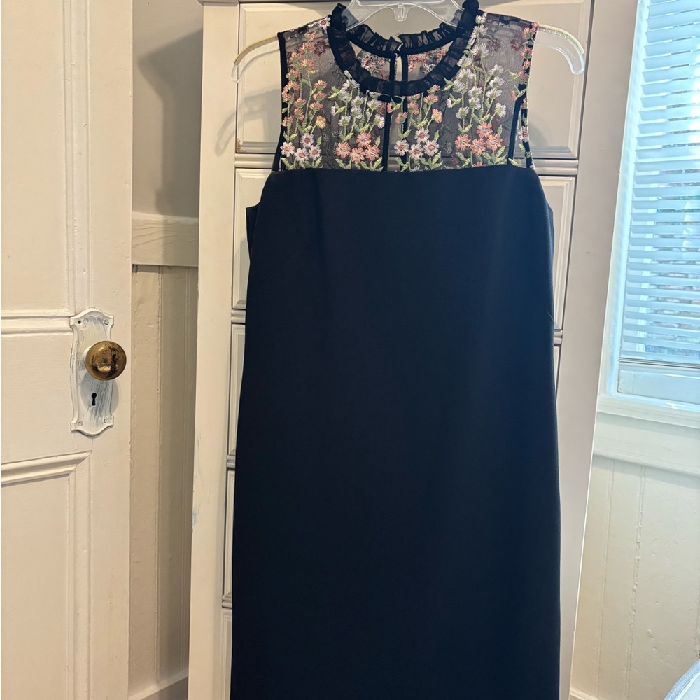 Karl Lagerfield Lace Neck Black Dress